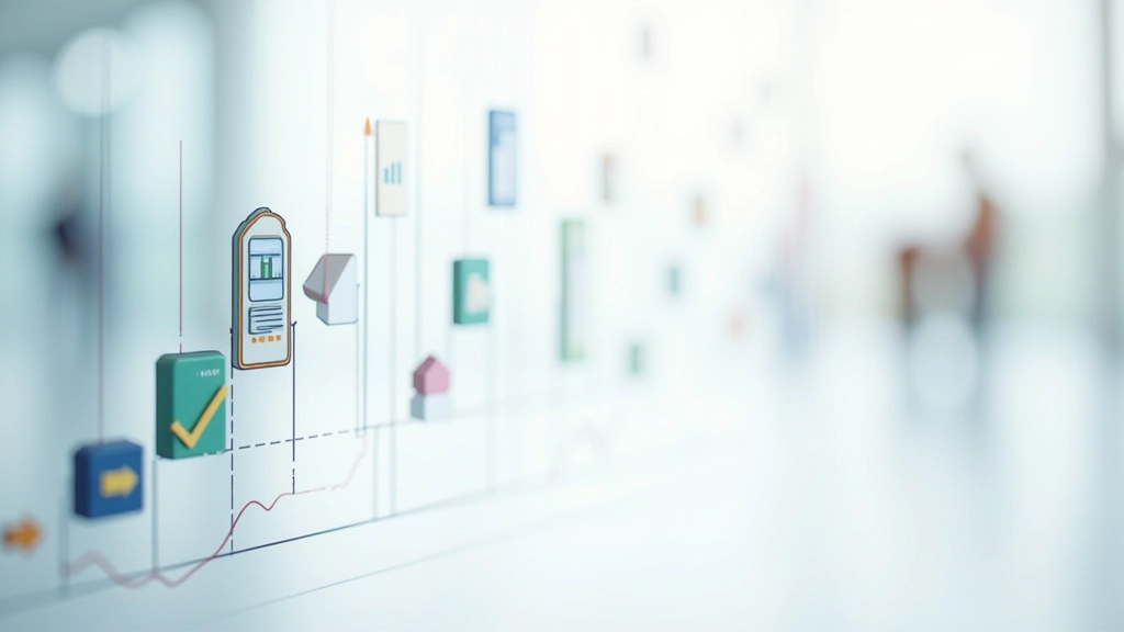 Schematické znázornění portfolia s různými typy investičních aktiv v moderní grafické podobě